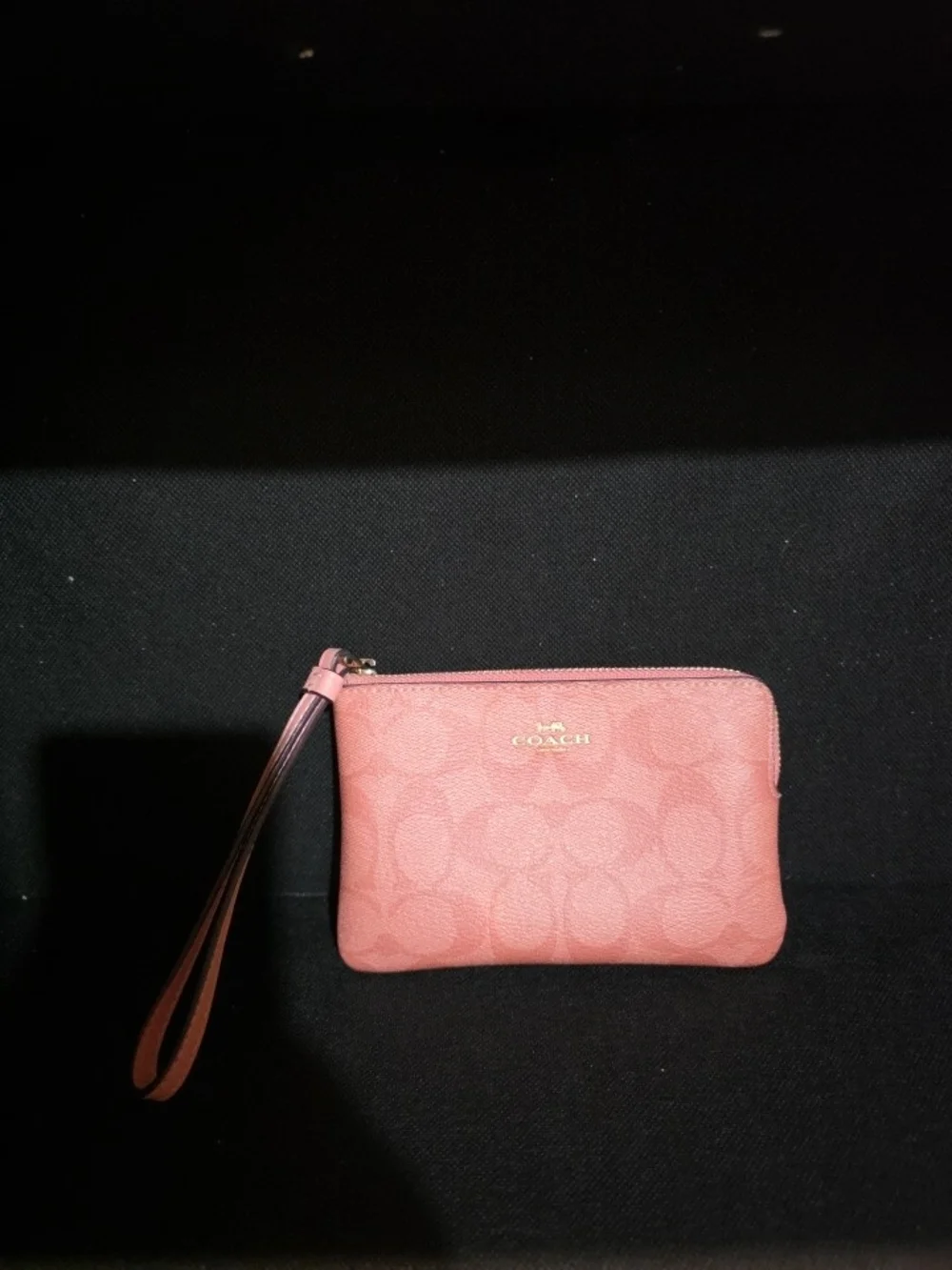 Coach Pink Signature Zip Wristlet